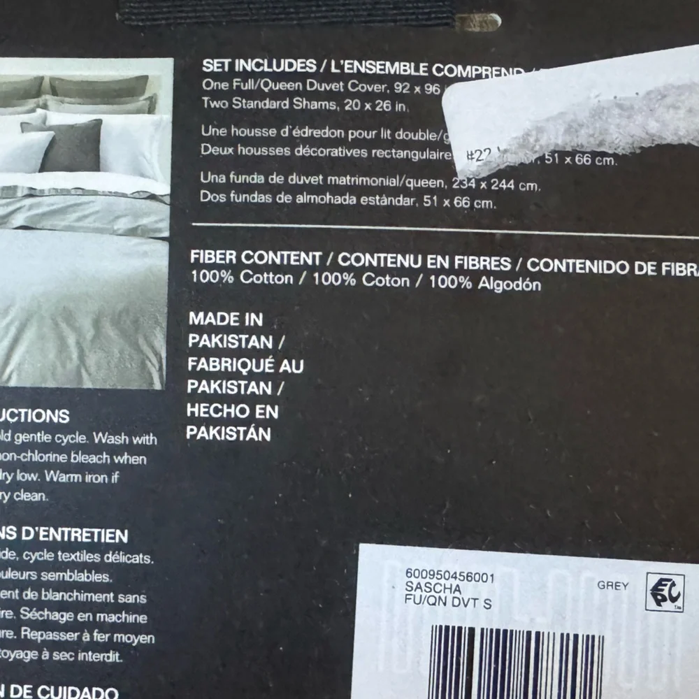 Ralph Lauren GREY Sascha Textured Medallion Bedding‎ Duvet Cover Set Full Queen